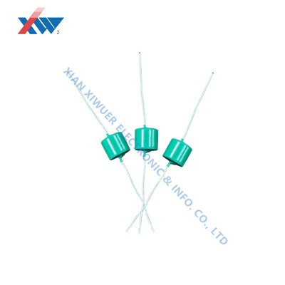 10KVDC 500pF multilayer axial ceramic capacitor green epoxy coated with tinned copper wire