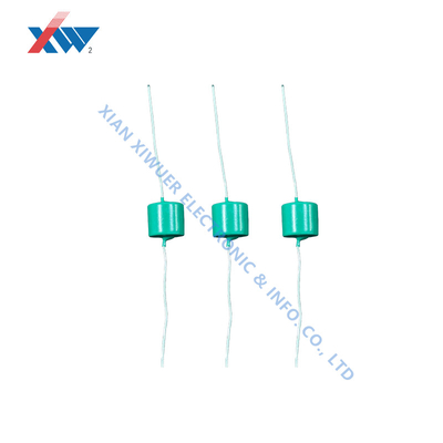 10KVDC 500pF multilayer axial ceramic capacitor green epoxy coated with tinned copper wire