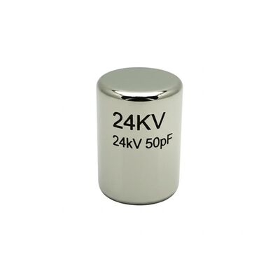 High Voltage Ceramic Capacitor 24kV 50pF with Low Dissipation Factor for High Voltage Coupling and Coaxiality < 2.0